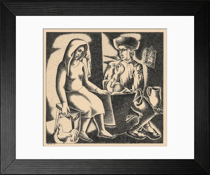 Framed Print : Slovak family, 1929. Creator: Mikulas Galanda Framed Print : Slovak family, 1929. Creator: Mikulas Galanda