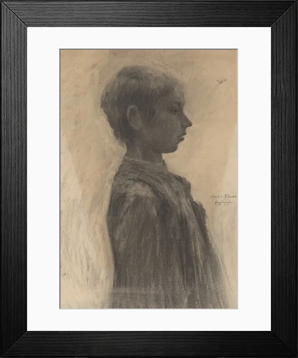 Framed Print : Study of a Girl, 1898. Creator: Elemir Halasz-Hradil Framed Print : Study of a Girl, 1898. Creator: Elemir Halasz-Hradil