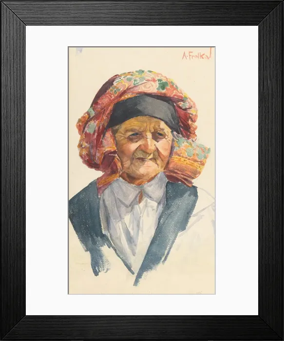 Framed Print : Head of an old woman, 1905-1925. Creator: Anton Frolka Framed Print : Head of an old woman, 1905-1925. Creator: Anton Frolka