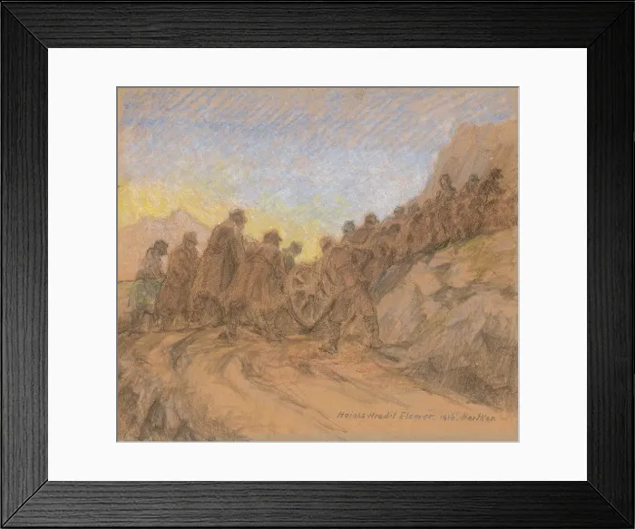 Framed Print : Battlefield on Hartkar, 1916. Creator: Elemir Halasz-Hradil Framed Print : Battlefield on Hartkar, 1916. Creator: Elemir Halasz-Hradil