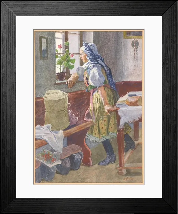 Framed Print : At the Window, 1905-1925. Creator: Anton Frolka Framed Print : At the Window, 1905-1925. Creator: Anton Frolka