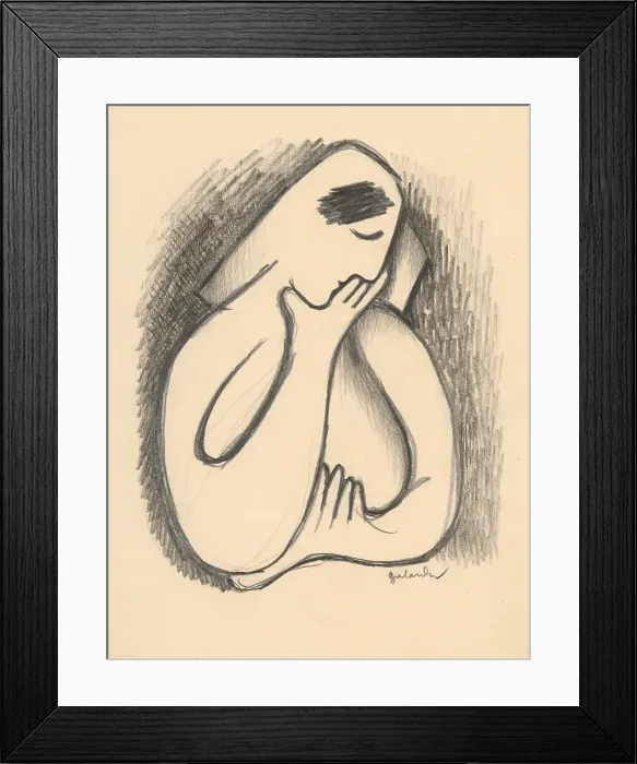 Framed Print : Thoughtful, 1937-1938. Creator: Mikulas Galanda Framed Print : Thoughtful, 1937-1938. Creator: Mikulas Galanda