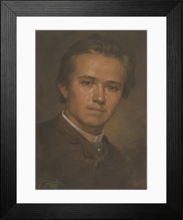 Framed Print : Portrait of the sculptor Jancek, 1887. Creator: Jozef Hanula