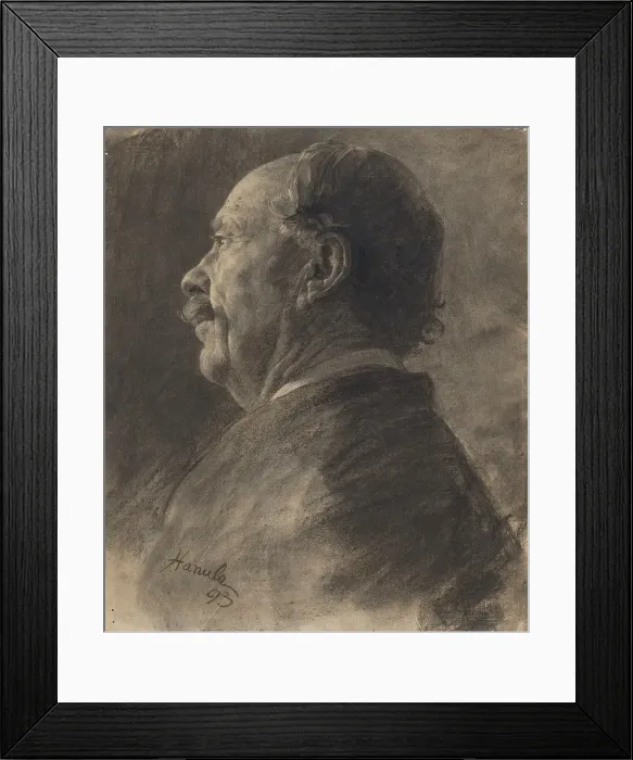 Framed Print : Study for a portrait of a man with a mustache, 1893. Creator: Jozef Hanula Framed Print : Study for a portrait of a man with a mustache, 1893. Creator: Jozef Hanula