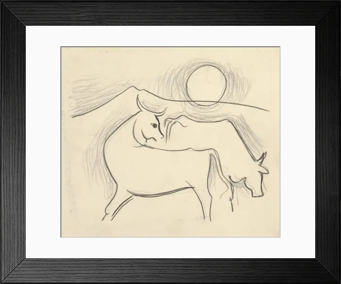 Framed Print : On the pasture, 1936. Creator: Mikulas Galanda Framed Print : On the pasture, 1936. Creator: Mikulas Galanda