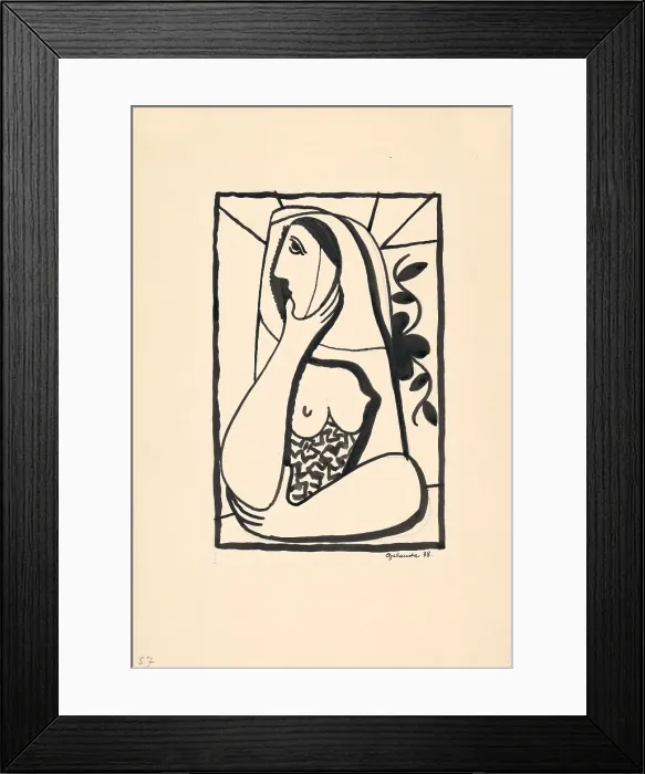 Framed Print : In the window, 1938. Creator: Mikulas Galanda Framed Print : In the window, 1938. Creator: Mikulas Galanda