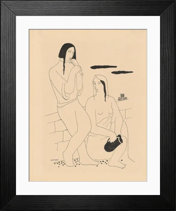 Framed Print : Lovers (Song, Pastoral), around 1929-1930. Creator: Mikulas Galanda Framed Print : Lovers (Song, Pastoral), around 1929-1930. Creator: Mikulas Galanda