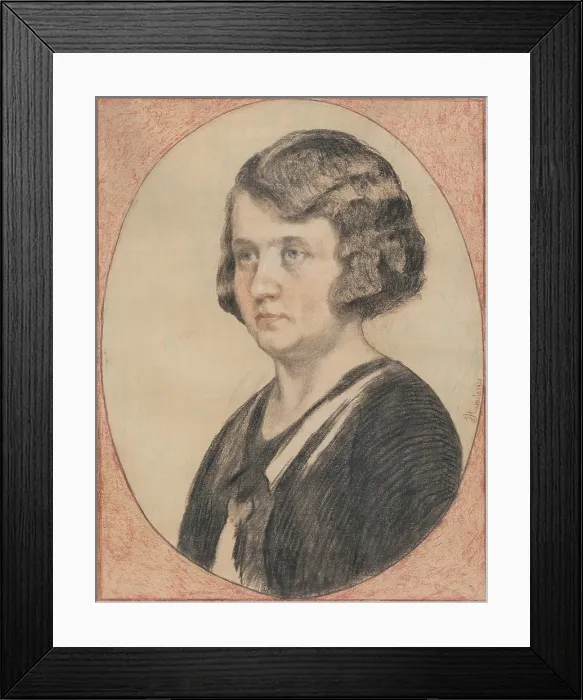 Framed Print : Portrait of Maria Hanulova, 1938. Creator: Jozef Hanula Framed Print : Portrait of Maria Hanulova, 1938. Creator: Jozef Hanula