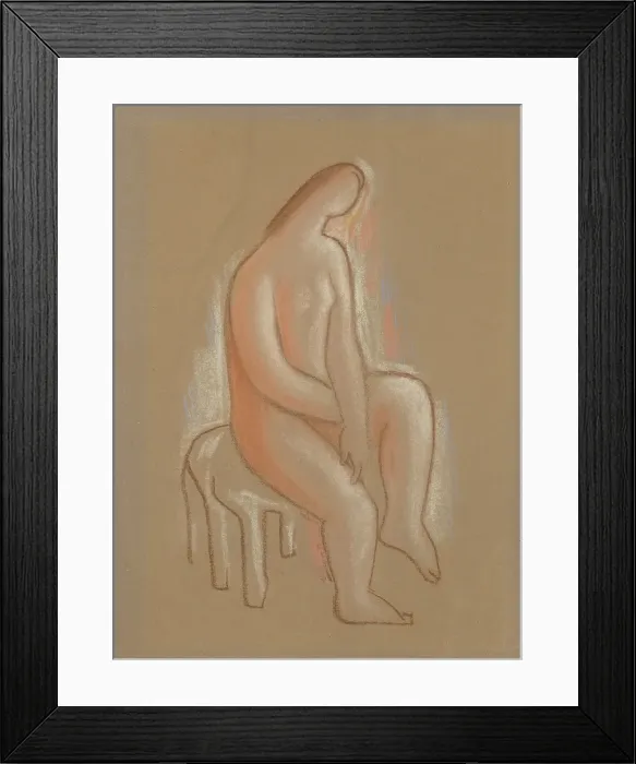 Framed Print : Seated, around 1930. Creator: Mikulas Galanda Framed Print : Seated, around 1930. Creator: Mikulas Galanda