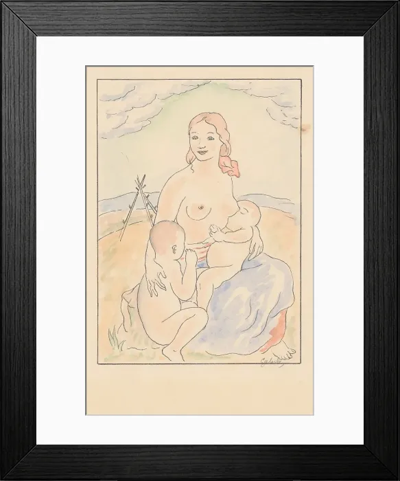 Framed Print : Slovak mother, 1920-1930. Creator: Mikulas Galanda Framed Print : Slovak mother, 1920-1930. Creator: Mikulas Galanda