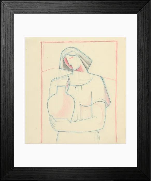 Framed Print : Girl with a jug, 1932-1936. Creator: Mikulas Galanda Framed Print : Girl with a jug, 1932-1936. Creator: Mikulas Galanda