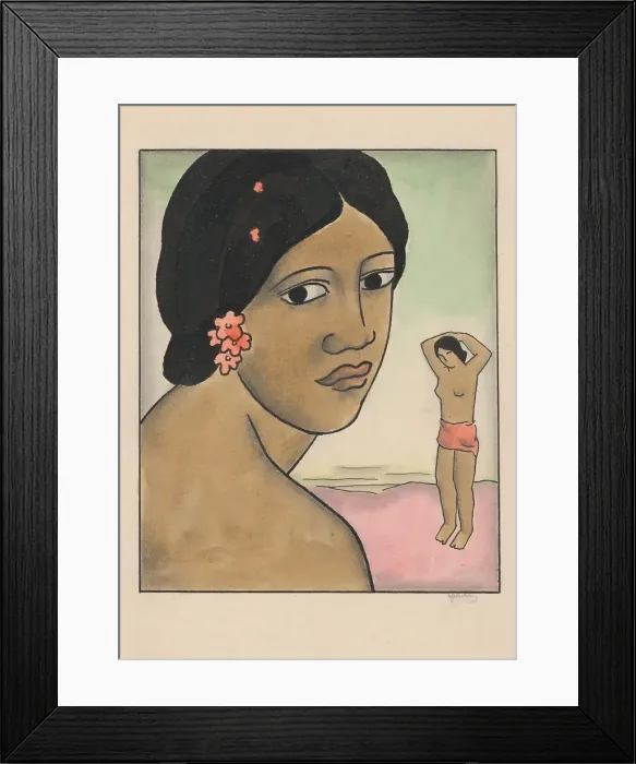 Framed Print : Tahitian Woman, 1920-1930. Creator: Mikulas Galanda Framed Print : Tahitian Woman, 1920-1930. Creator: Mikulas Galanda