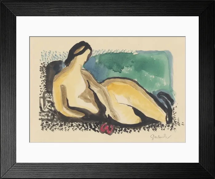 Framed Print : A reclining nude, 1934-1935. Creator: Mikulas Galanda Framed Print : A reclining nude, 1934-1935. Creator: Mikulas Galanda