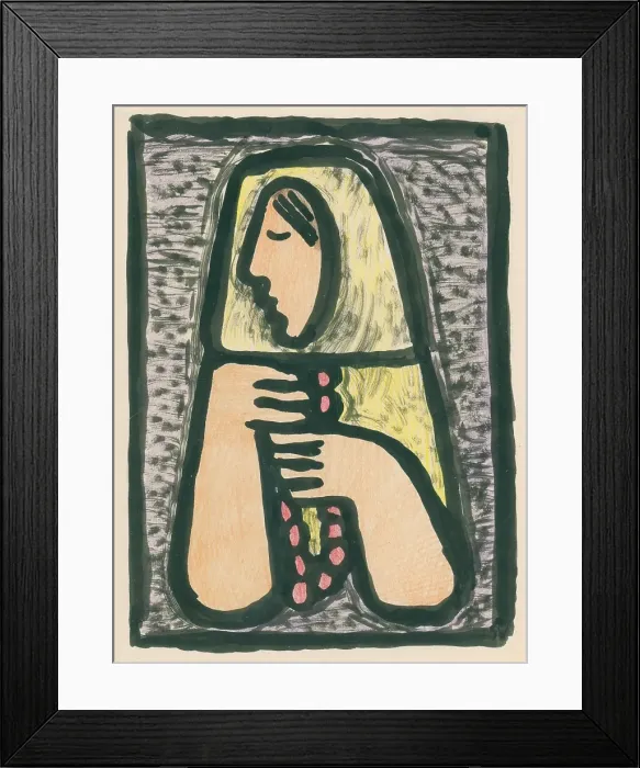 Framed Print : Woman with a rosary, around 1933. Creator: Mikulas Galanda Framed Print : Woman with a rosary, around 1933. Creator: Mikulas Galanda