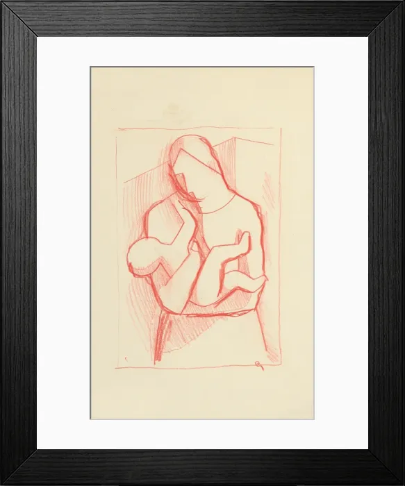 Framed Print : Mother with child in her arms, 1934-1936. Creator: Mikulas Galanda Framed Print : Mother with child in her arms, 1934-1936. Creator: Mikulas Galanda