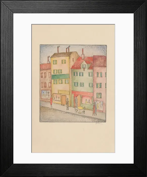 Framed Print : Street with a Confectionery Shop, 1926-1928. Creator: Mikulas Galanda Framed Print : Street with a Confectionery Shop, 1926-1928. Creator: Mikulas Galanda