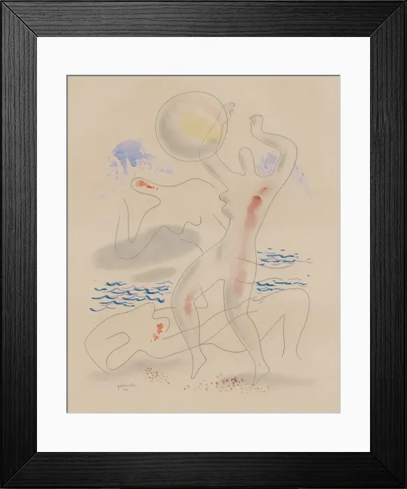 Framed Print : Ball game, 1930. Creator: Mikulas Galanda Framed Print : Ball game, 1930. Creator: Mikulas Galanda