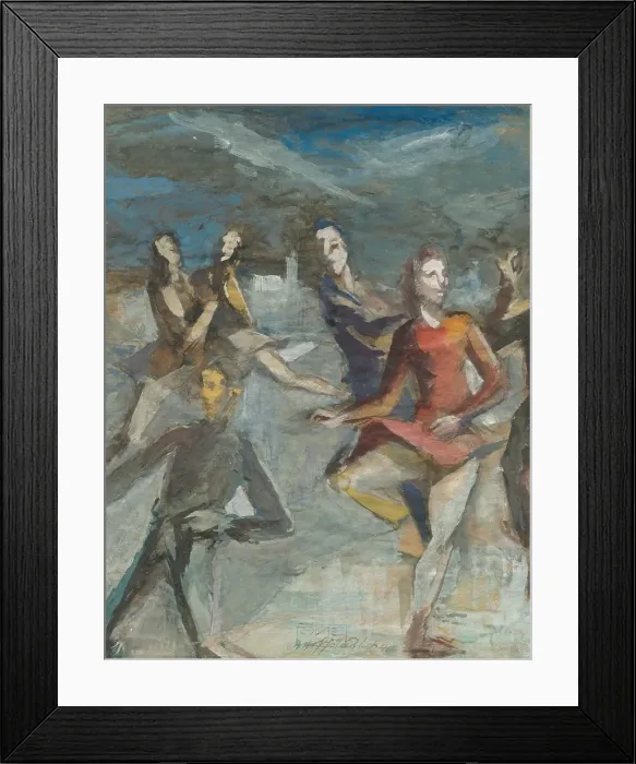 Framed Print : On the ice rink, 1946. Creator: Bedrich Hoffstadter Framed Print : On the ice rink, 1946. Creator: Bedrich Hoffstadter