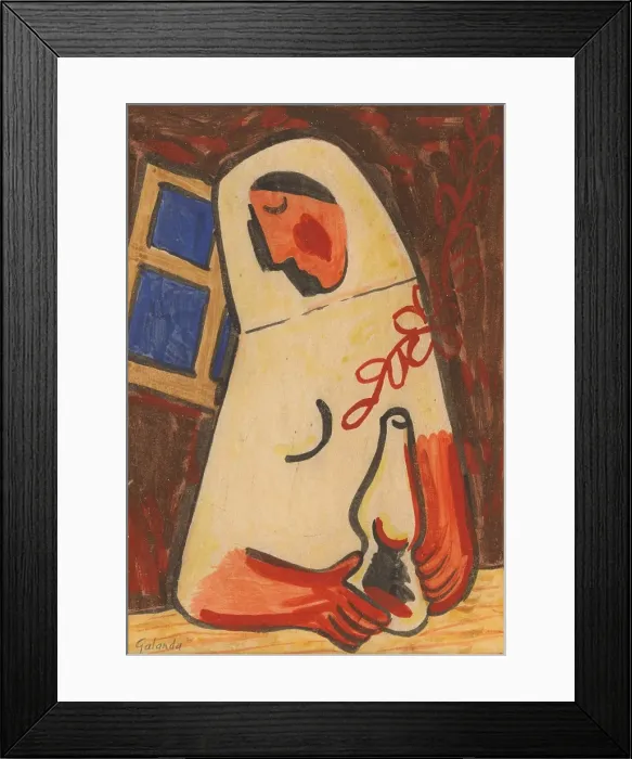 Framed Print : Seated Woman, around 1938. Creator: Mikulas Galanda Framed Print : Seated Woman, around 1938. Creator: Mikulas Galanda