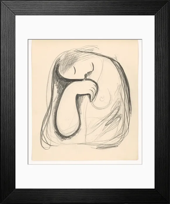 Framed Print : Woman with a bowed head, 1937. Creator: Mikulas Galanda Framed Print : Woman with a bowed head, 1937. Creator: Mikulas Galanda