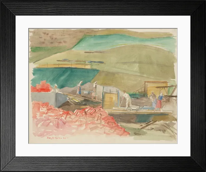 Framed Print : Poultry farm in Liptovsky Mikulas, 1950. Creator: Bedrich Hoffstadter Framed Print : Poultry farm in Liptovsky Mikulas, 1950. Creator: Bedrich Hoffstadter