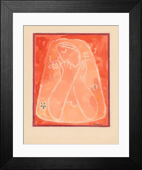 Framed Print : Thoughtful, 1938. Creator: Mikulas Galanda Framed Print : Thoughtful, 1938. Creator: Mikulas Galanda