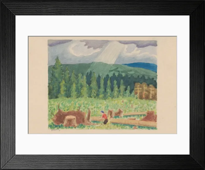 Framed Print : Logging Mill, 1920-1930. Creator: Mikulas Galanda Framed Print : Logging Mill, 1920-1930. Creator: Mikulas Galanda