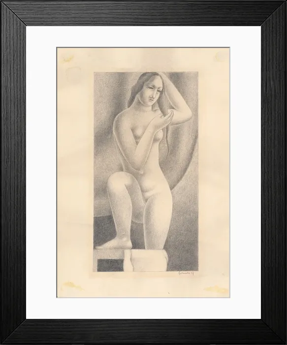 Framed Print : After the bath, 1927. Creator: Mikulas Galanda Framed Print : After the bath, 1927. Creator: Mikulas Galanda