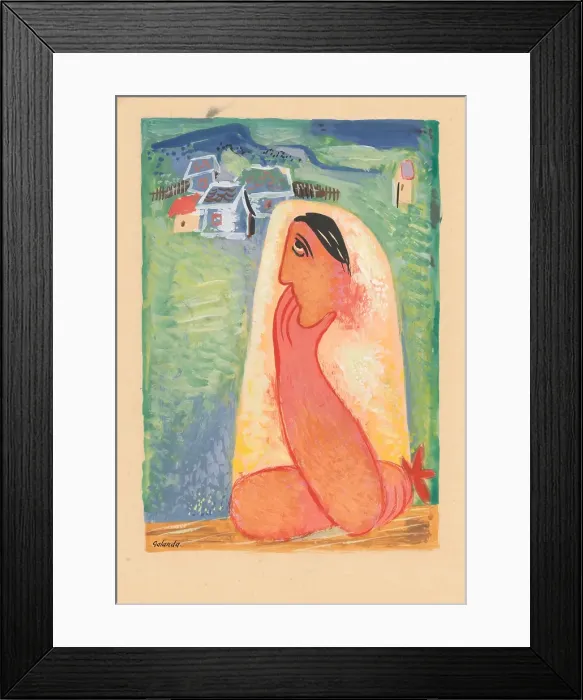 Framed Print : Village woman, 1937-1938. Creator: Mikulas Galanda Framed Print : Village woman, 1937-1938. Creator: Mikulas Galanda