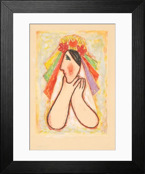 Framed Print : Bride, 1938. Creator: Mikulas Galanda Framed Print : Bride, 1938. Creator: Mikulas Galanda