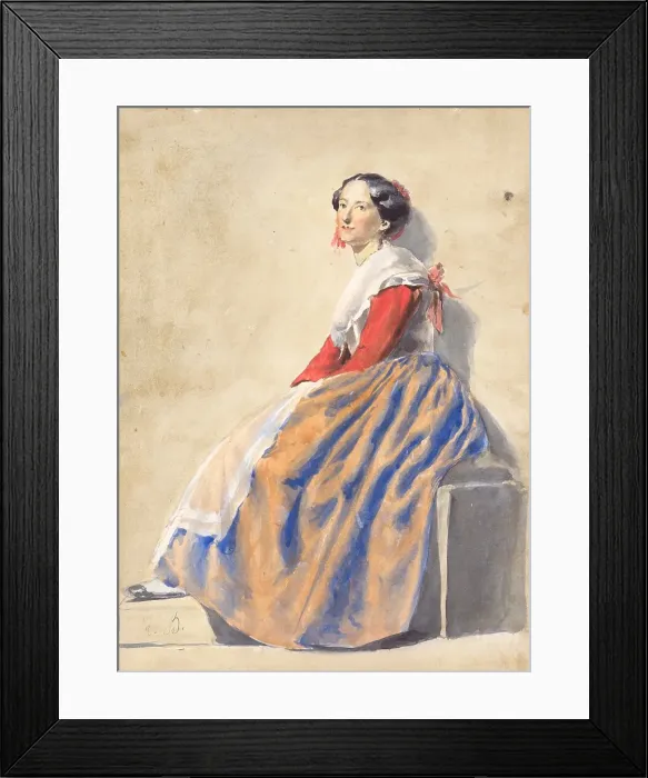 Framed Print : Woman from Italy, 1851-1853. Creator: Vojtech Klimkovic Framed Print : Woman from Italy, 1851-1853. Creator: Vojtech Klimkovic