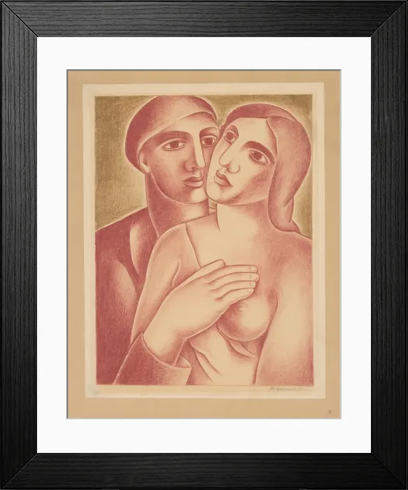 Framed Print : Lovers, 1927. Creator: Mikulas Galanda