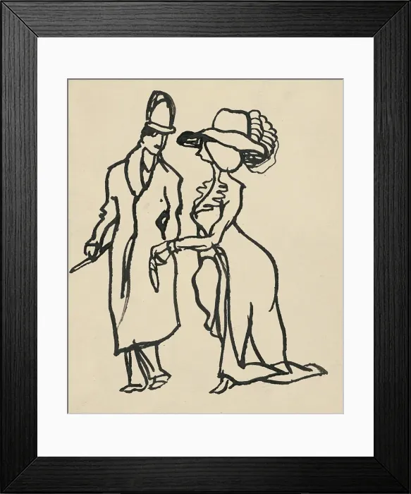 Framed Print : Fashionable couple I. 1908-1912. Creator: Konstantin Kovari-Kacmarik Framed Print : Fashionable couple I. 1908-1912. Creator: Konstantin Kovari-Kacmarik
