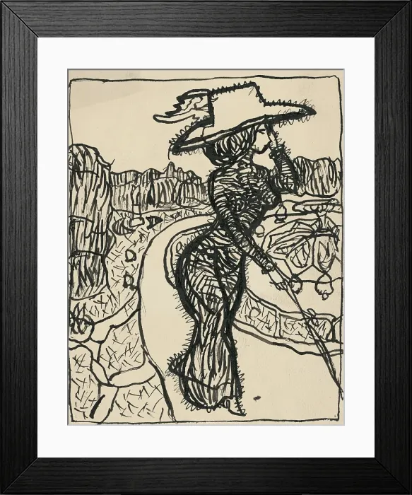 Framed Print : Caricature of a lady, 1908-1912. Creator: Konstantin Kovari-Kacmarik Framed Print : Caricature of a lady, 1908-1912. Creator: Konstantin Kovari-Kacmarik