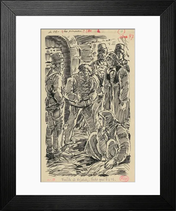 Framed Print : 7.- In prison, 1936. Creator: Andrej Kovacik Framed Print : 7.- In prison, 1936. Creator: Andrej Kovacik