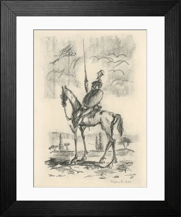 Framed Print : Don Quixote, 1944. Creator: Cyprian Majernik Framed Print : Don Quixote, 1944. Creator: Cyprian Majernik
