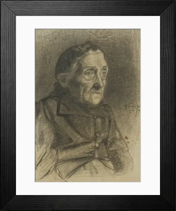 Framed Print : Portrait of an old woman, 1903. Creator: Konstantin Kovari-Kacmarik Framed Print : Portrait of an old woman, 1903. Creator: Konstantin Kovari-Kacmarik