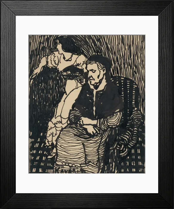 Framed Print : Old woman and young girl, 1908-1912. Creator: Konstantin Kovari-Kacmarik Framed Print : Old woman and young girl, 1908-1912. Creator: Konstantin Kovari-Kacmarik