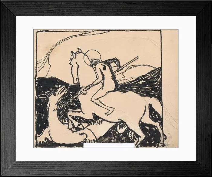 Framed Print : St. George Killing the Dragon, 1909-1911. Creator: Konstantin Kovari-Kacmarik Framed Print : St. George Killing the Dragon, 1909-1911. Creator: Konstantin Kovari-Kacmarik