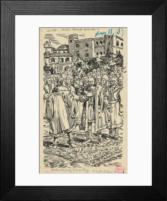 Framed Print : 3.- A crowd in front of the palace, 1936. Creator: Andrej Kovacik Framed Print : 3.- A crowd in front of the palace, 1936. Creator: Andrej Kovacik