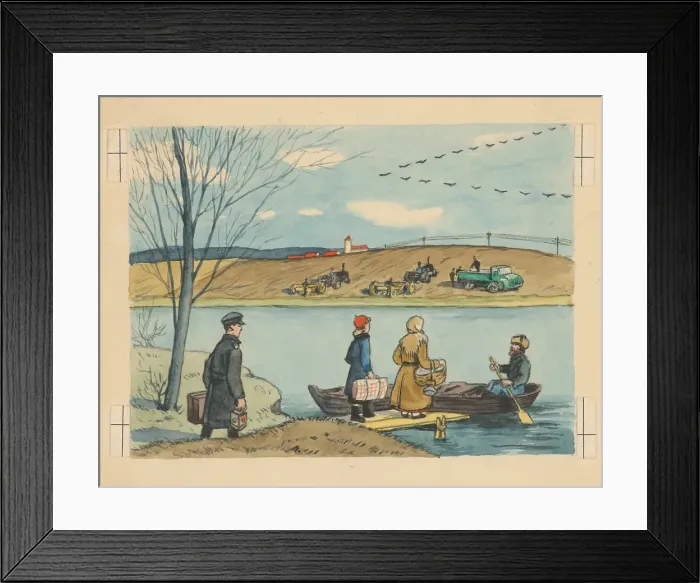 Framed Print : Across the river, 1928. Creator: Andrej Kovacik Framed Print : Across the river, 1928. Creator: Andrej Kovacik