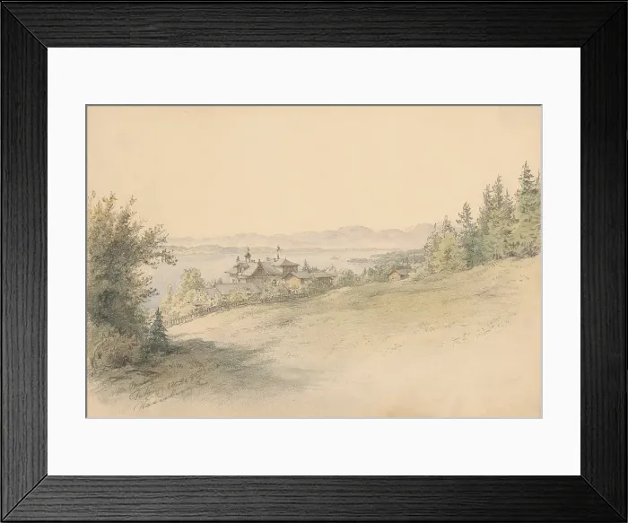 Framed Print : View of the Beringer villa, 1882. Creator: Karoly Lajos Libay Framed Print : View of the Beringer villa, 1882. Creator: Karoly Lajos Libay