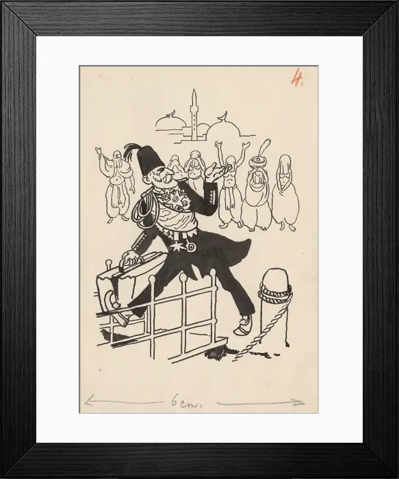 Framed Print : Satirical Drawing IV. around 1940. Creator: Andrej Kovacik Framed Print : Satirical Drawing IV. around 1940. Creator: Andrej Kovacik