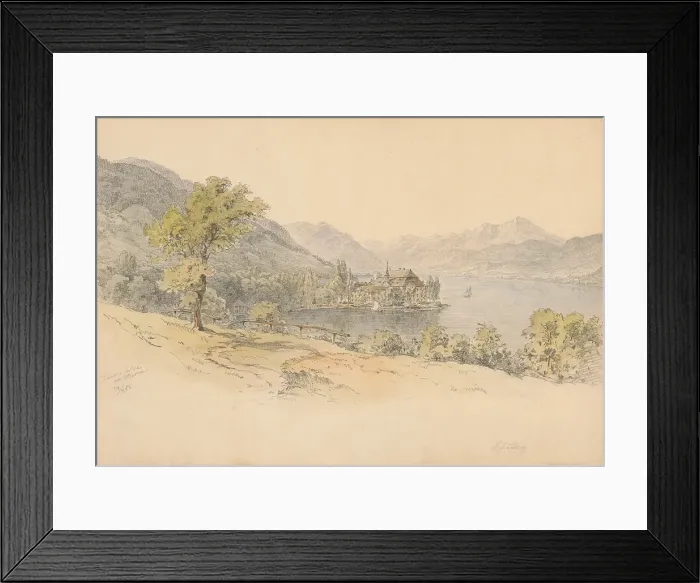 Framed Print : View of Kammer near Walchensko Lake, 1882. Creator: Karoly Lajos Libay Framed Print : View of Kammer near Walchensko Lake, 1882. Creator: Karoly Lajos Libay
