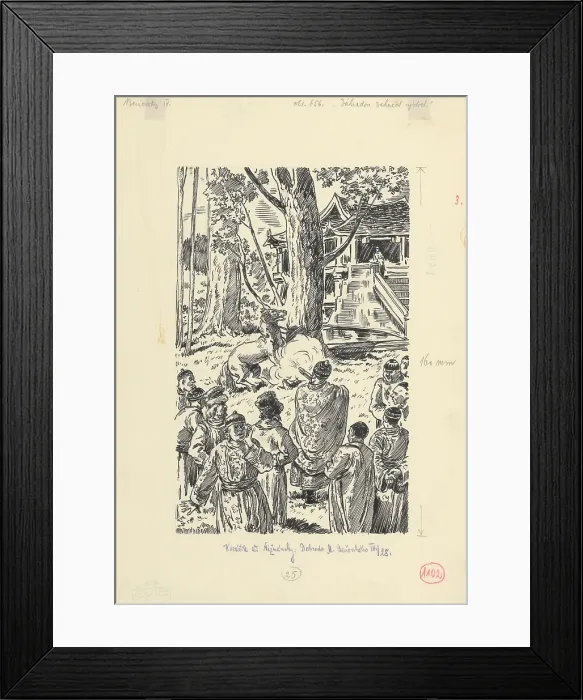 Framed Print : 3.- A shot rang out through the garden.. 1953. Creator: Andrej Kovacik Framed Print : 3.- A shot rang out through the garden.. 1953. Creator: Andrej Kovacik