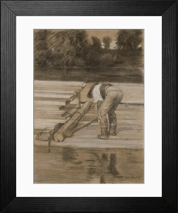 Framed Print : Raftsman, 1900-1905. Creator: Karol Miloslav Lehotsky Framed Print : Raftsman, 1900-1905. Creator: Karol Miloslav Lehotsky