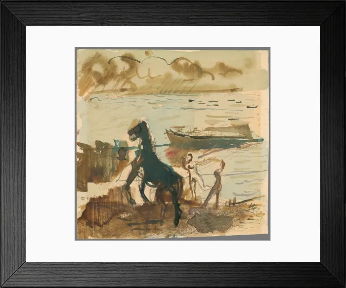 Framed Print : At the water, 1940-1949. Creator: Cyprian Majernik Framed Print : At the water, 1940-1949. Creator: Cyprian Majernik
