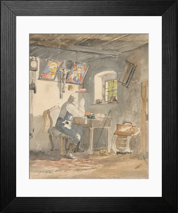 Framed Print : Prayer, 1841. Creator: Karoly Lajos Libay Framed Print : Prayer, 1841. Creator: Karoly Lajos Libay