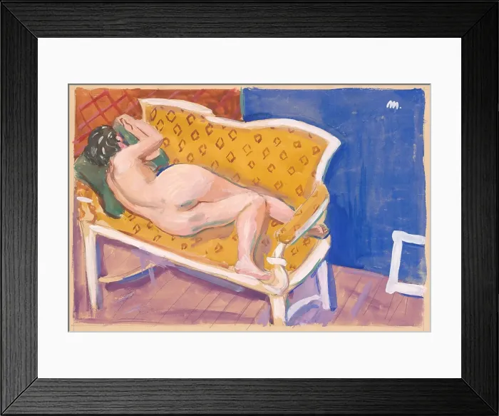 Framed Print : A reclining nude, 1940-1969. Creator: Cyprian Majernik Framed Print : A reclining nude, 1940-1969. Creator: Cyprian Majernik