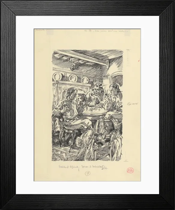 Framed Print : 17.- A pile of money grew in front of him, 1953. Creator: Andrej Kovacik Framed Print : 17.- A pile of money grew in front of him, 1953. Creator: Andrej Kovacik